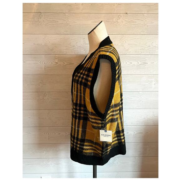 Arizona Jean Co "Gold Narcissus" plaid sweater vest NWT size XL - Picture 2 of 5